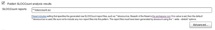 Jenkins Sloccount plugin configuration