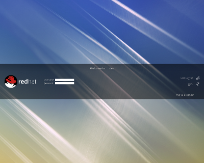 Red Hat Enterprise Linux KDM login screen